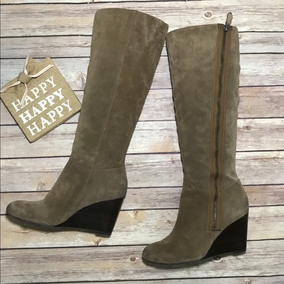 HOT Franco Sarto Wedge Boot GUC Brown Sz8 AMAZING! - Picture 2 of 8